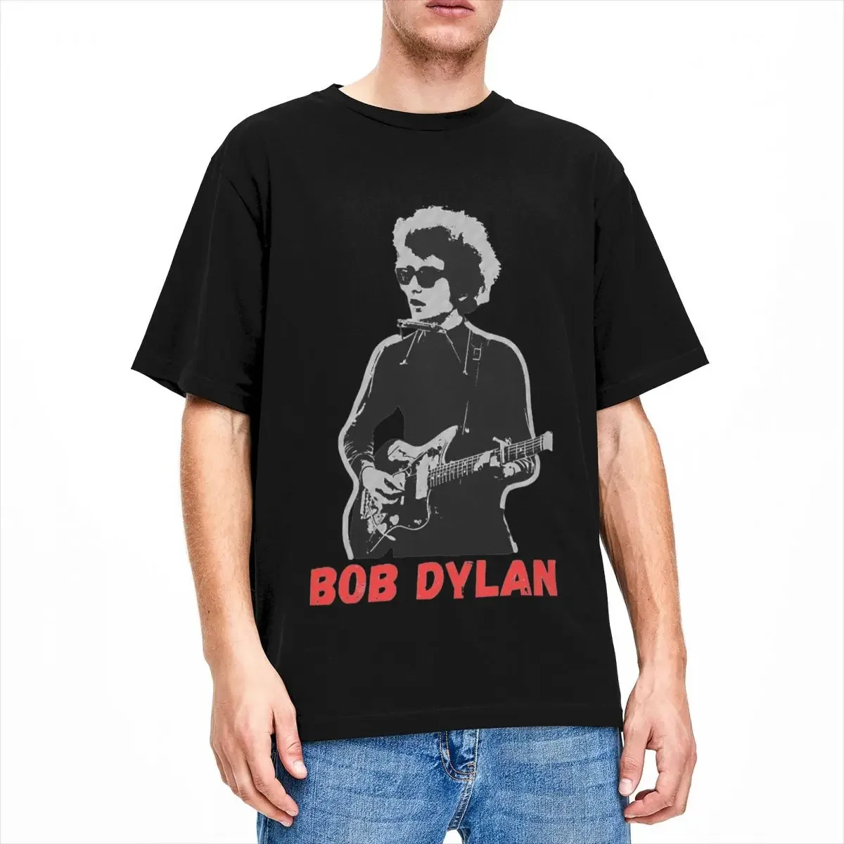 Men Women's Shirts Vintage Bob Dylan Singer Merch Amazing Cotton Short Sleeve Cool 80s 90s T Shirt O Neck Clothing Gift