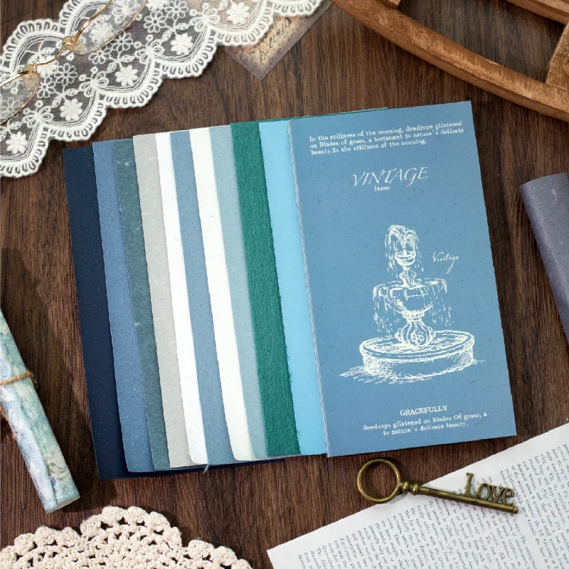 กระดาษวินเทจสำหรับทำสมุดบันทึก ไดอารี่ อัลบั้ม ตกแต่ง DIY วางแผนงาน สมุดภาพ 30 แผ่น