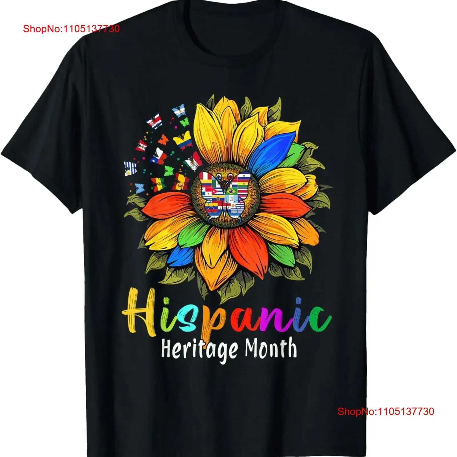 

Sunflower Latin Countries Flags Hispanic Heritage Month T Shirt vintage Washed Stylish graphic Slightly Stretched streetwear