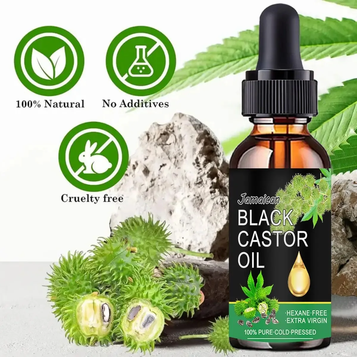 Black Castor Oil Healthy Organic Castor Oil Improves Hair Line Toughness Nourishes The Body Skin Hair Massage Moisturizing 60ml