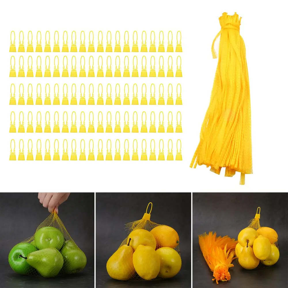 100pcs Egg Hatching Bags Strong Stretchable Plastic 15 inch Mesh Bag Reusable for Vegetables Fruits Toys