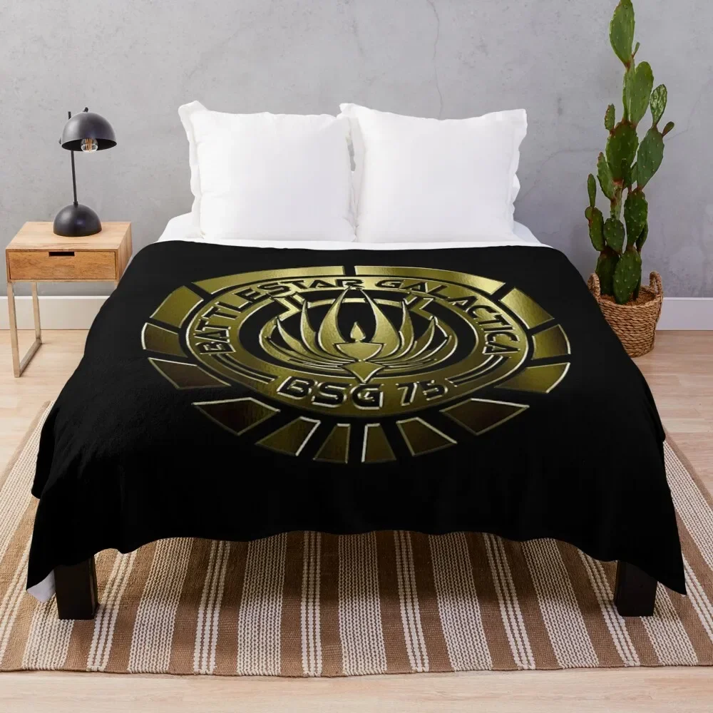 

Battlestar Galactica Crest Throw Blanket Cozy Napping Blanket Gift for Mom Dad