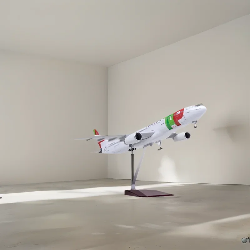 

Toy Airplane Model Portugal Airline A330 47CM 330 Airbus Diecast Plastic Resin LED Light & Wheel For Kids Collection Decoration