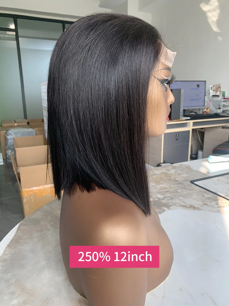 5x5 بوب الدانتيل إغلاق خصلات الشعر المستعار الإنسان 250 الكثافة غلويليس شعر مستعار شعر الإنسان جاهز لارتداء مزدوجة تعادل العظام مستقيم الخام الفيتنامية