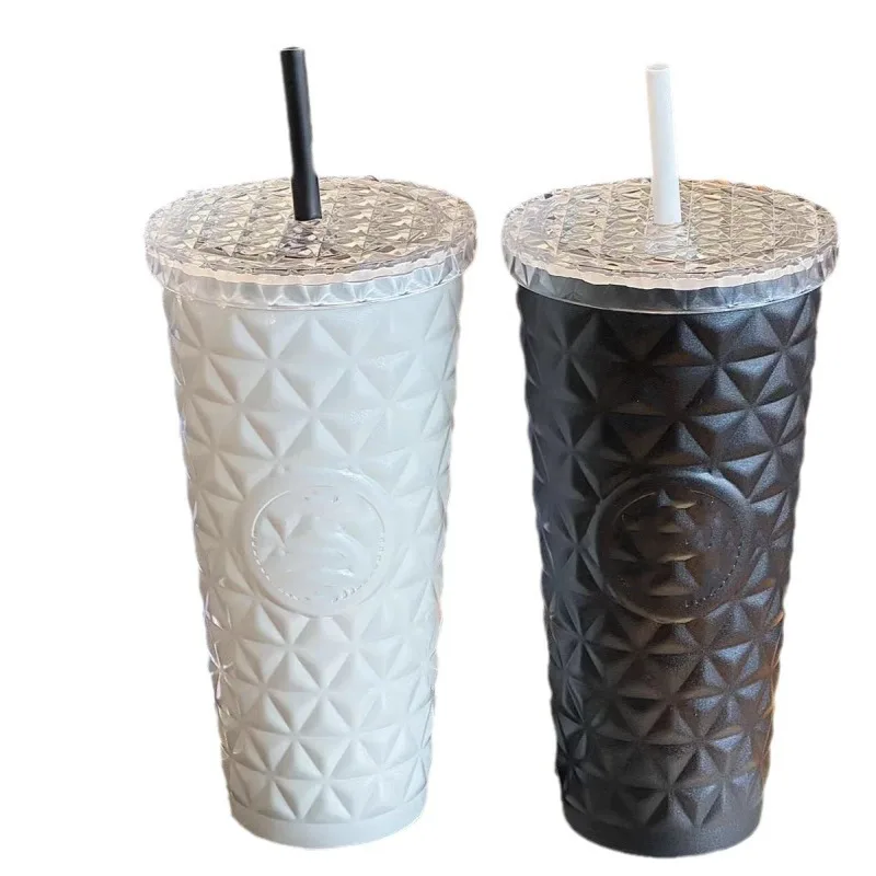 Hot Star Dad 591ml Largyle 304 Stainless Steel Straw Cup Black White Moonlight Gift Edition Handheld Thermal Insulated Cold Cup