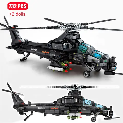 SEMBO 732PCS Elicottero Militare Z-10 Modello Building Blocks Città SWAT Aereo Armato Gunship Mattoni Giocattoli Per I Ragazzi Regali Di Compleanno
