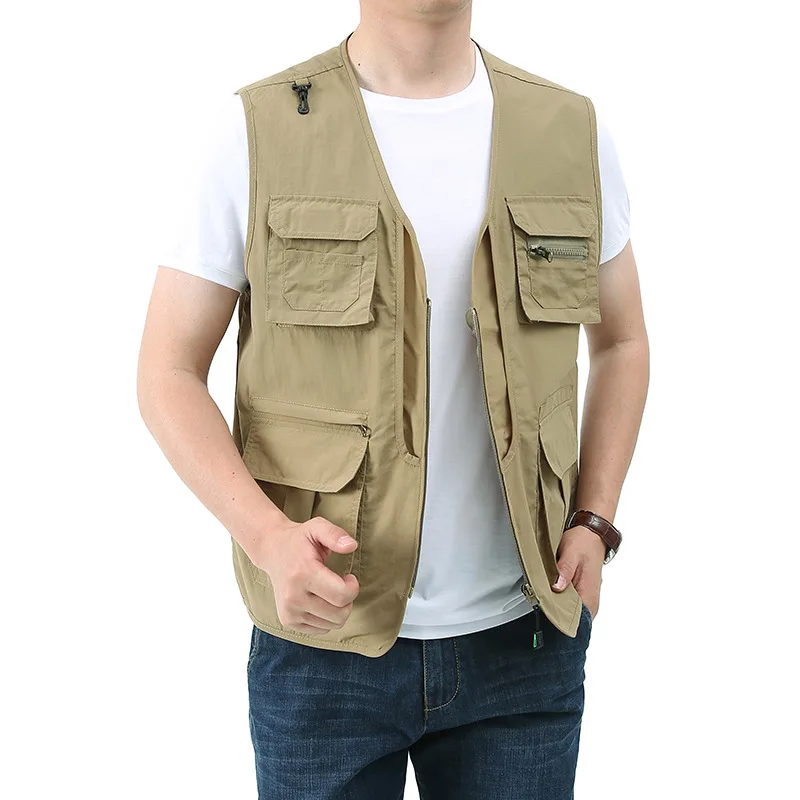 Fishing Vest, Men's Multi Pocket Work Clothes, Vest, Summer Outdoor Leisure Photography Work Clothes