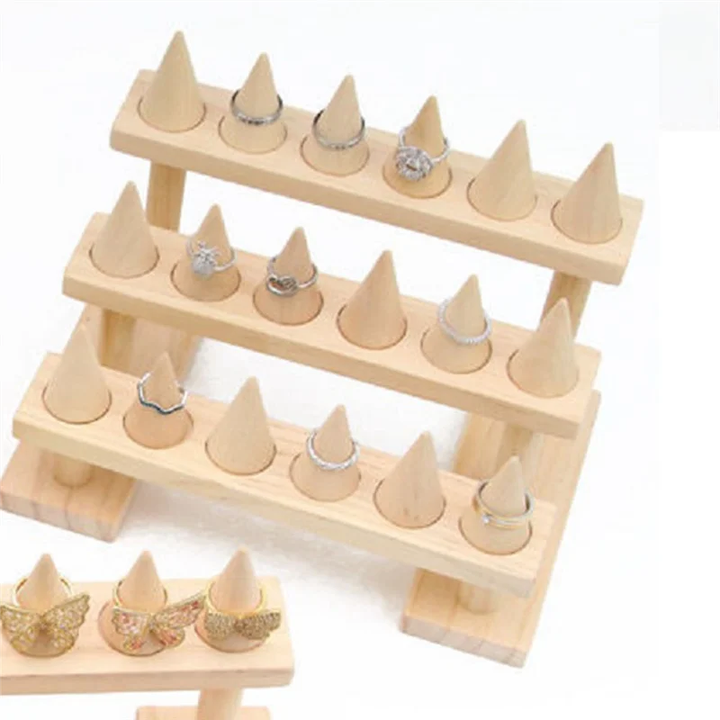 

1 PCS Ring Wood Jewelry Display Stand Organizer Boho Jewelry Storage Event Display Holder Nature Wooden Base Shop Decor
