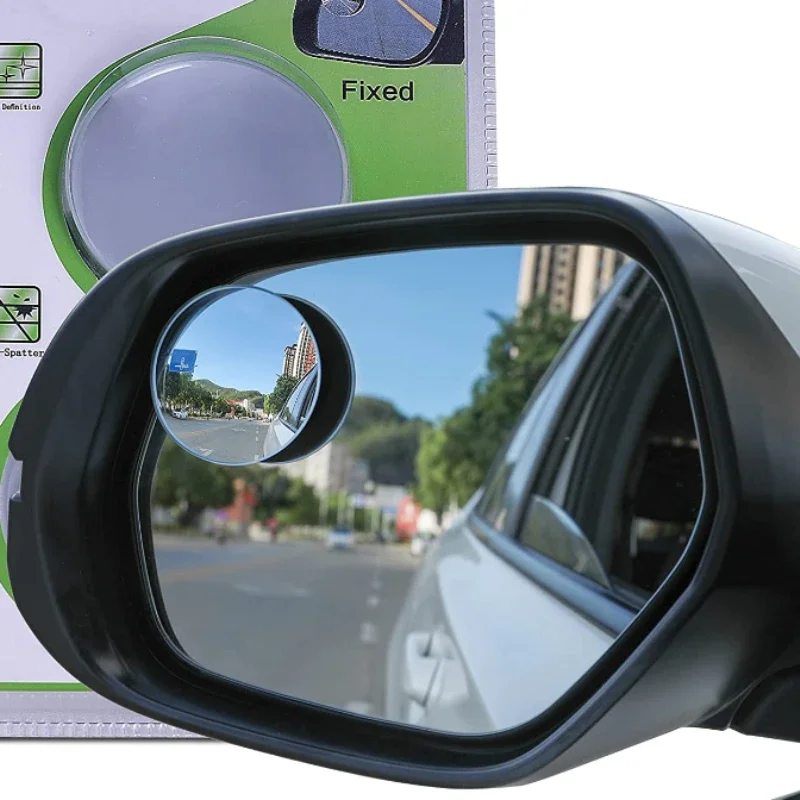 Car Rearview Mirror Blind Spot Mirrors Frameless Fan-shaped Car Dead Angle 360 Degree Adjustable Angle Rear View Mirror