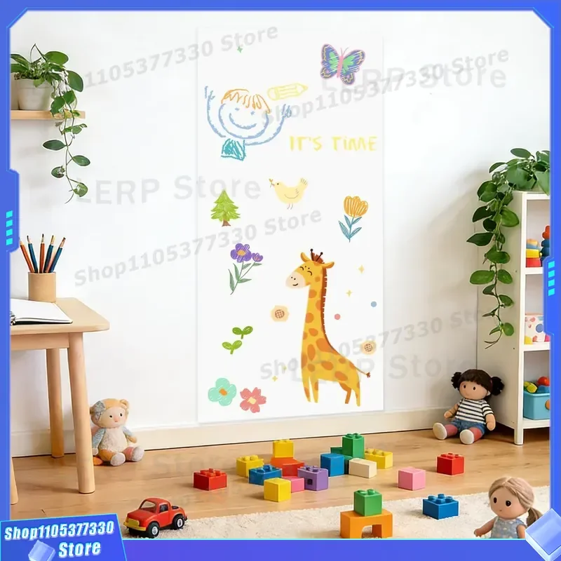 Removable Magnetic Soft Whiteboard Wall Sticker for Pets Reusable Writing Surface Erasable Message Board Home Office Decor