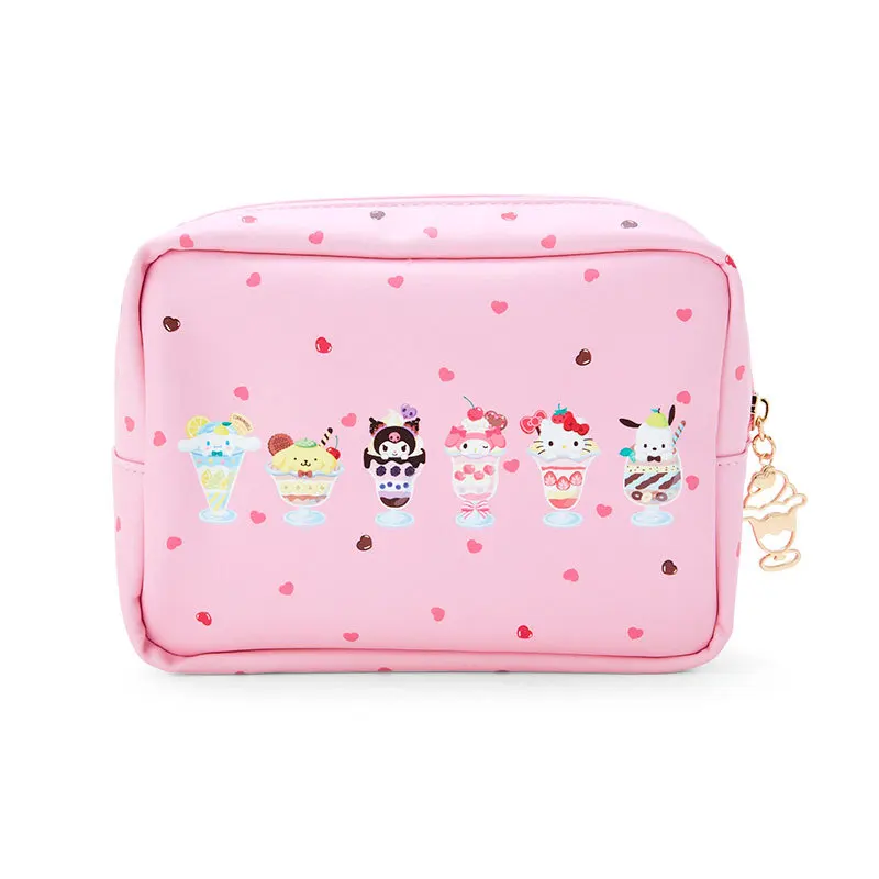 Kawaii My Melody Kuromi Hello Kitty Pvc Ice Cream Cartoon Cosmetic Bag Anime Sanrio Girl Heart Cute Waterproof Storage Bag