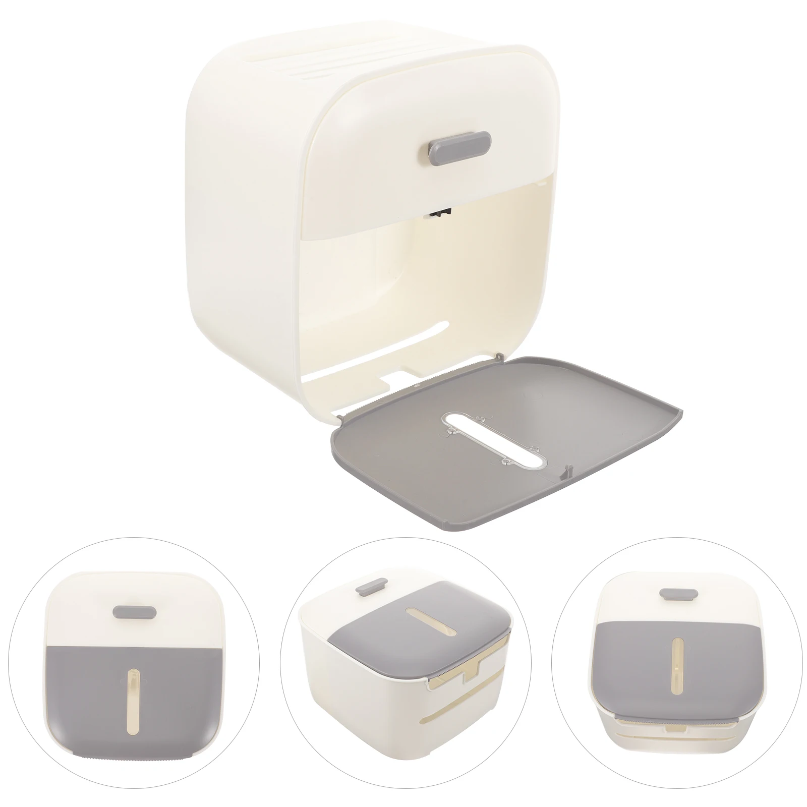 

Double layer Tissue Box White Gray Storage Rack Bathroom Kitchen Paper Towel Holder ganizer Eco friendly Waterproof
