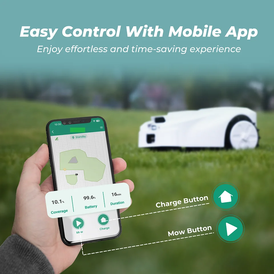 ISWARD GS Wire-Free RTK+AI Vision Robot Lawn Mower:1000㎡, Obstacle Avoidance, 4G/WiFi/Bluetooth App, GPS Anti-Theft