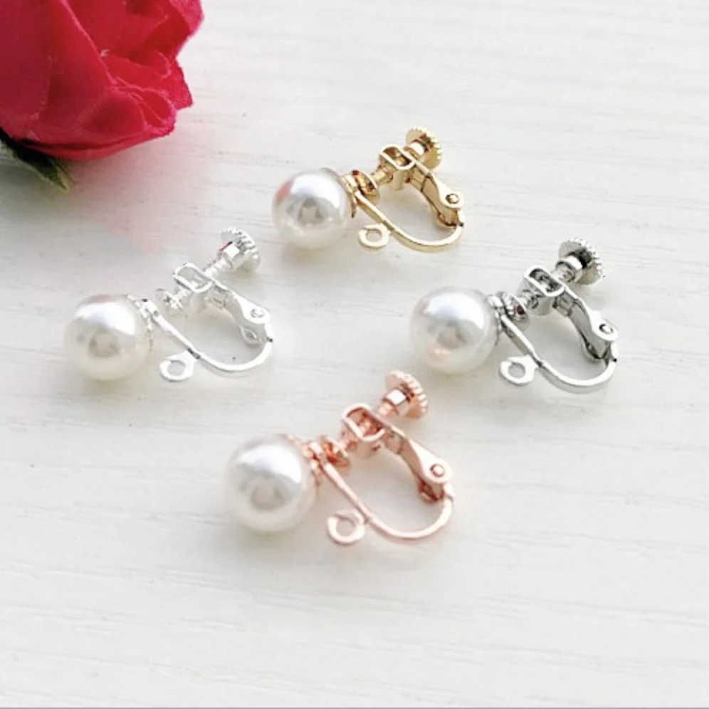 REGELIN 10 sztuk/partia ze stali nierdzewnej w kształcie litery U śruby ucha klip kolczyk ustawienia 8mm koralik bazy puste ramki Fit DIY ucha tworzenia biżuterii
