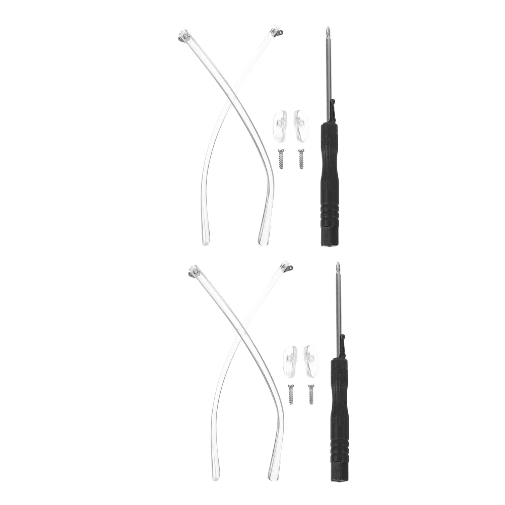 

2Pairs Glasses Repair Kit with Arms Universal Eyeglass Legs Replacement Vintage Design Pressure Relief Comfortable Use