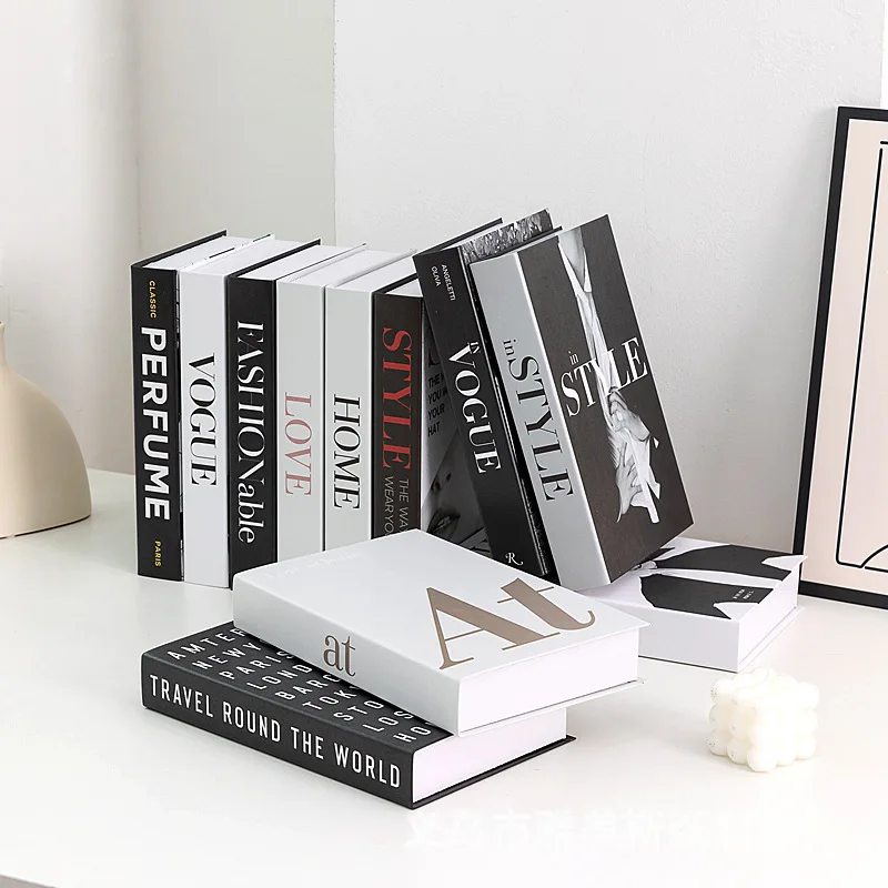 Luxury Fake Books Decoration Model Simulation Books Ornaments for Home DecorCoffee Table Living Room Fashion Photo Prop Books