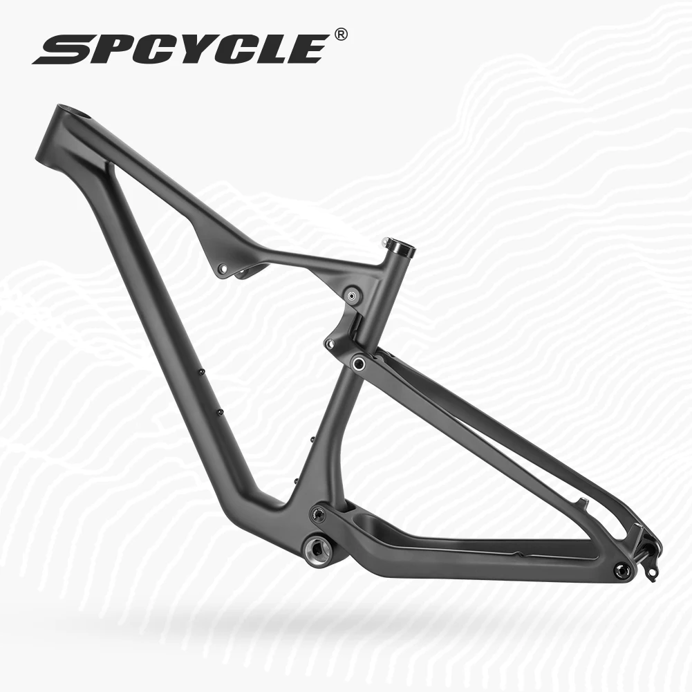 Spcycle 2025 New 29er Full Suspension Carbon MTB Frame Travel 120mm UDH Hanger BSA Super Light Dual Suspension Frame M868