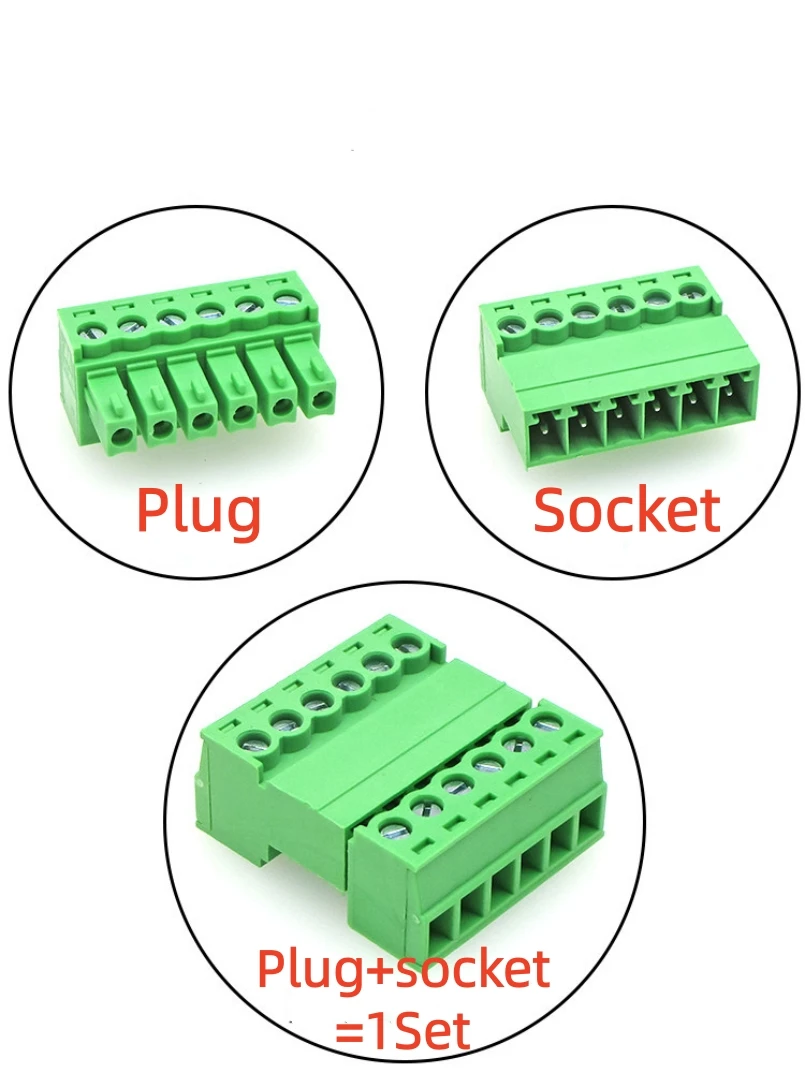 2Sets 15EDGKP3.5/3.81mm solder-free air butt plug terminal 2EDGRK male and female complete set