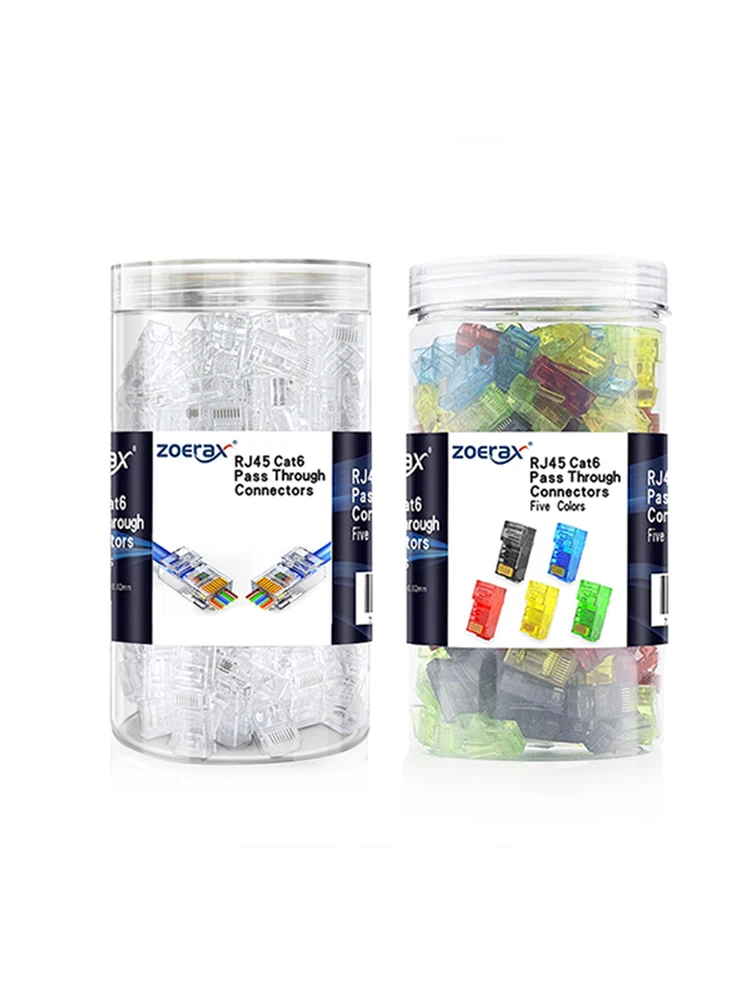 ZoeRax 200/100/50 SZT. Złącze Przejściowe RJ45 Cat6, Wtyki Modułowe RJ45 z Otworem 1.1mm do Kabli UTP/STP Solidnych lub Wielonitkowych — zdjęcie produktu 7