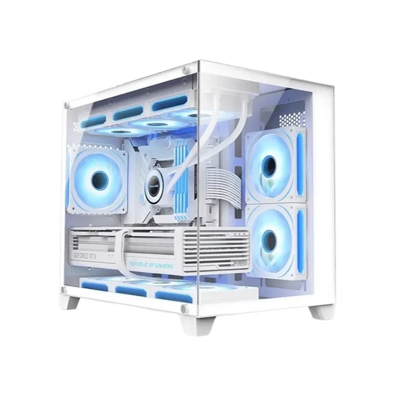 

S960X panoramic sea view room computer case game, column free tempered glass 360 water-cooled computer case