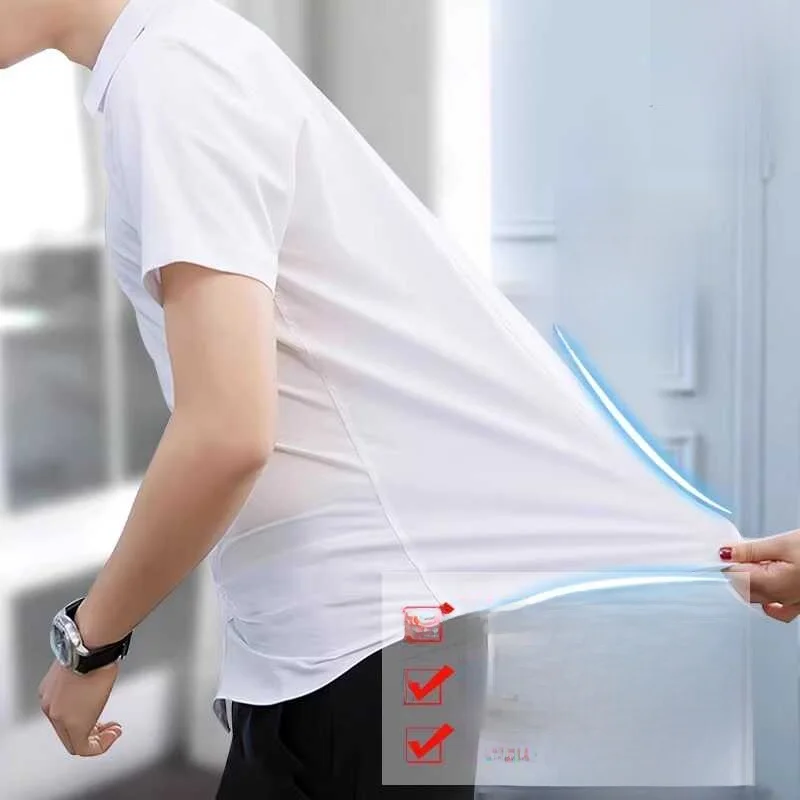 قميص رجالي بأكمام قصيرة من الحرير الجليدي بسعر منخفض، ملابس خارجية رفيعة غير رسمية مقاومة للتآكل، حماية من الشمس، ملابس خارجي... #5