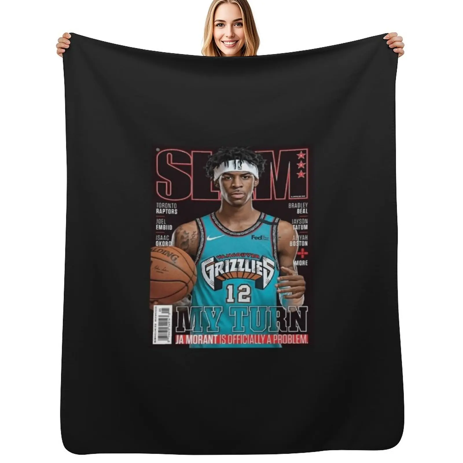 

Ja Morant slam Classic T-Shirt Throw Blanket Shaggy Beautifuls cosplay anime Blankets