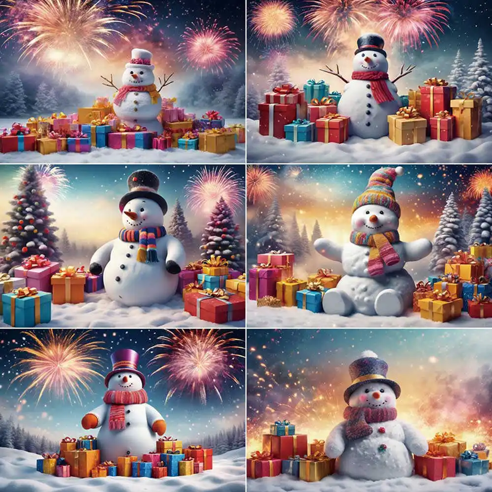 MOON.QG 크리스마스 눈사람 사진 배경 아기 겨울 Photocall 배경 어린이 사진 스튜디오 Photocall 소품