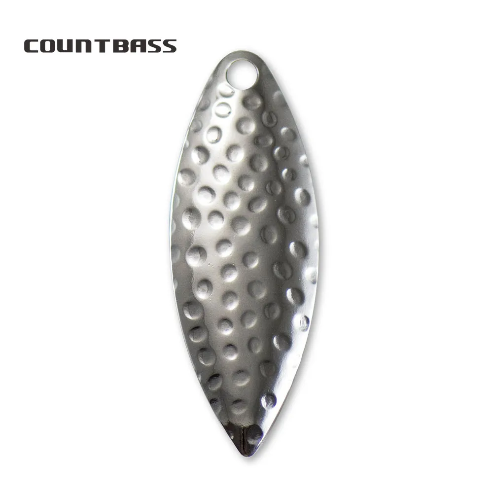 

Countbass 50PCS Size3.5 Size4 Nickel Brass Willow Leaf Spinner Blades Hammered Pattern Fishing Lure Accessories Parts Component