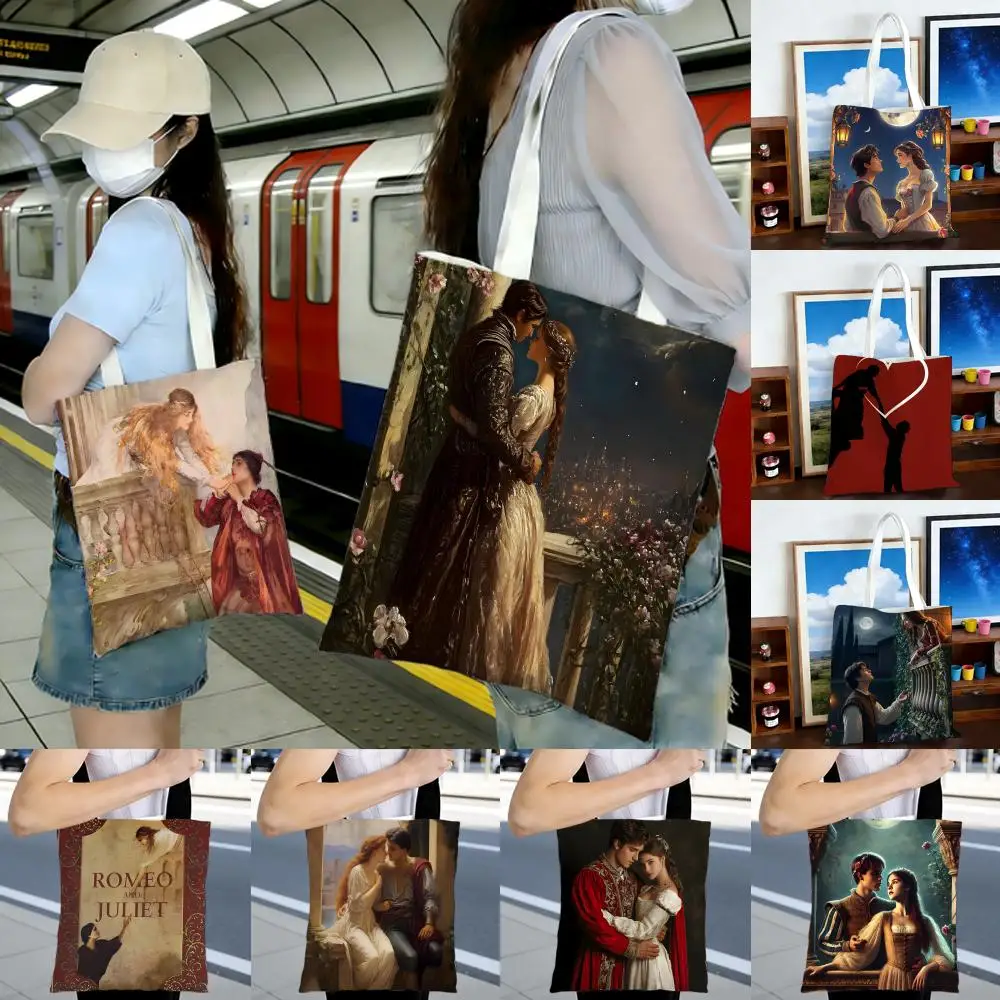 Bolsas de almacenamiento con estampado de Romeo y Julieta, serie Tragic Romantic, bolso de hombro, bolso de mano ligero y portátil para uso diario