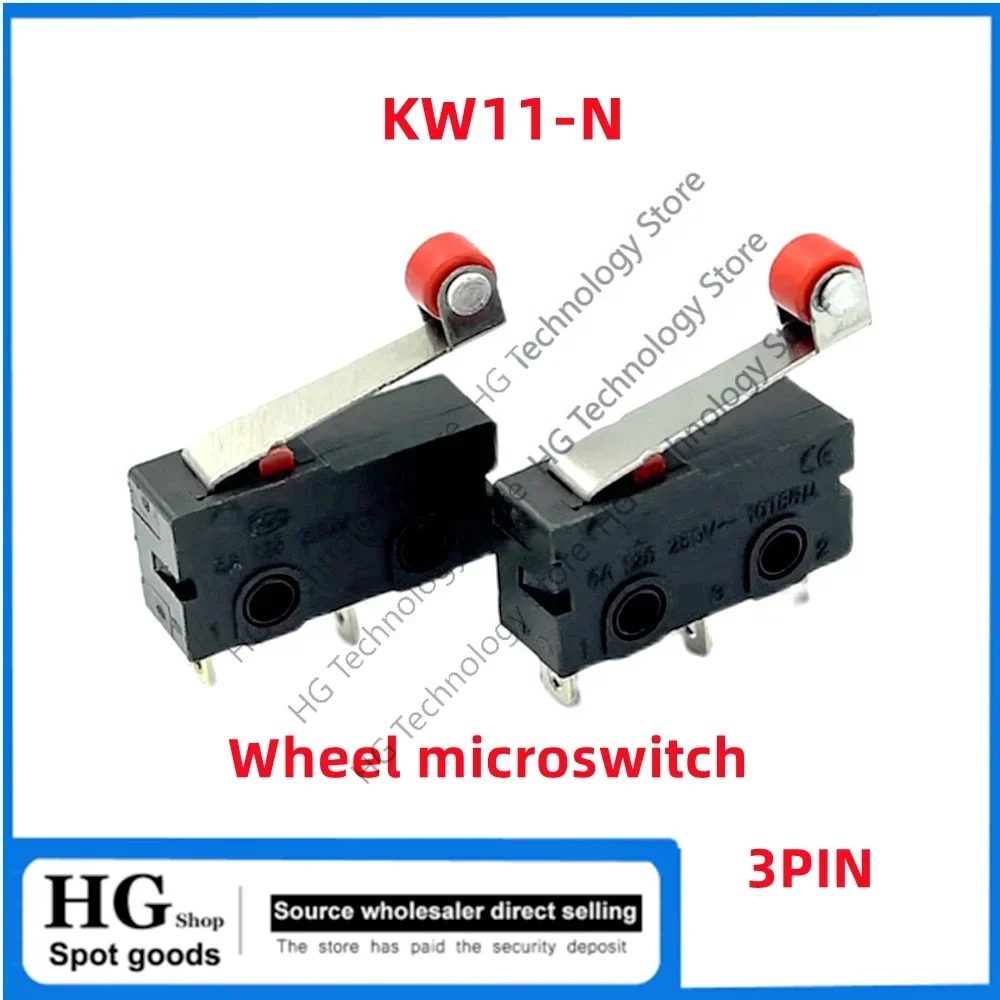 5-50PCS/Lot Original new KW11-N 3PIN wheel microswitch KW11-N KW12 wheel mouse switch contact switch travel 250V 5A