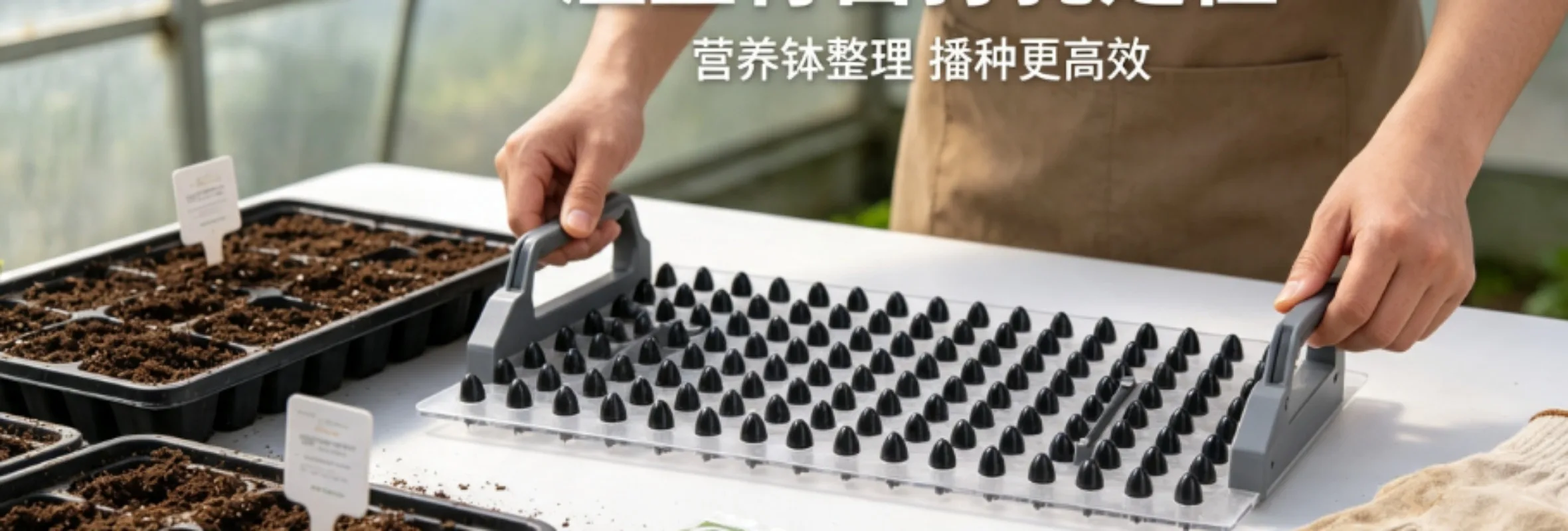 Seedling Plate Punch Compactor Nutrient Pot Hole Press Tool For Farm Garden Cultivation