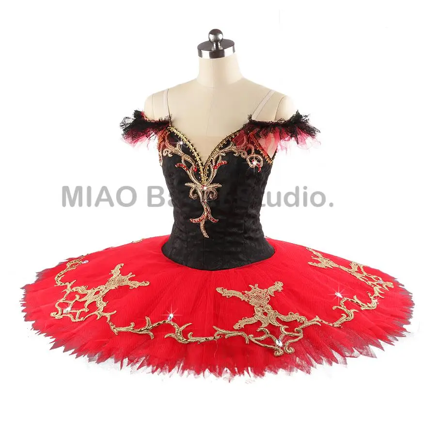 Red Black Professional Classic Platter Tutu Ballet Nutcracker Spanish stage Paquita Ballet Variation Costumes No elasticity 0148