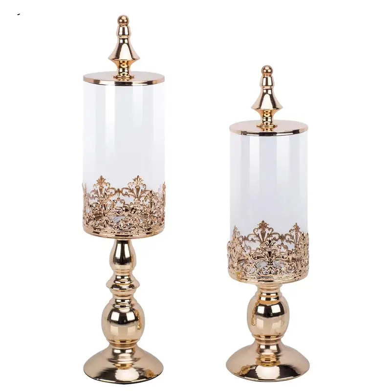 

European-style Transparent Glass Storage Jar Gold-plated/silver-plated Metal Candy Luxury Living Room Decoration Accessories