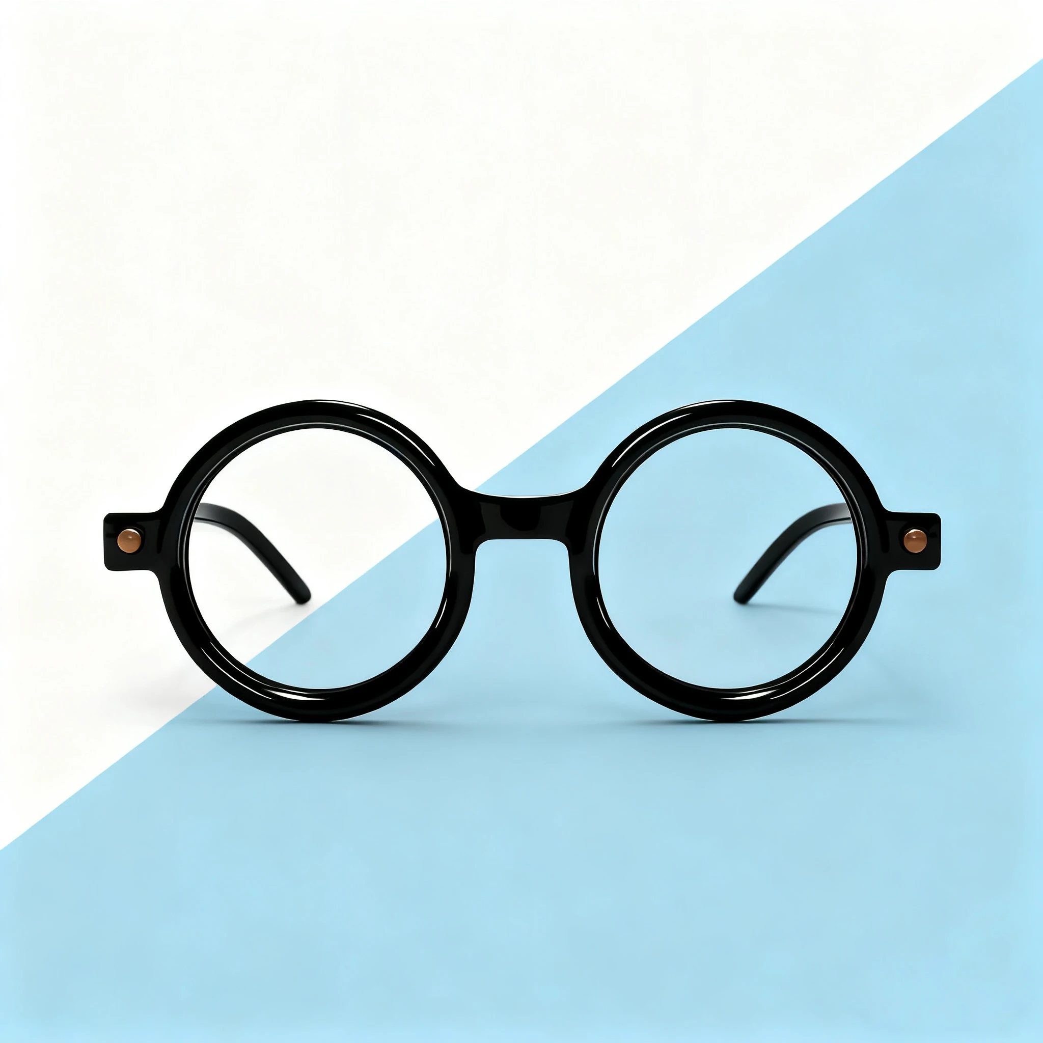 FYTOO Fashion Black-White Round Full-Frame Glasses, For Daily Wear, Face-Flattering, Great Holiday/Birthday Surprise.