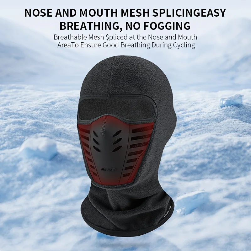 Winter Cycling Balaclava Mask, Warm Thickened Polar Fleece Breathable Face Cover for Ski Running Motorcycle Thermal Neck