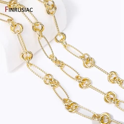 DIY Jewelry Making Supplies High Quality 14K Gold Plated Brass Sweater Chain Handmade Jewelry Crafts Necklace Accessories