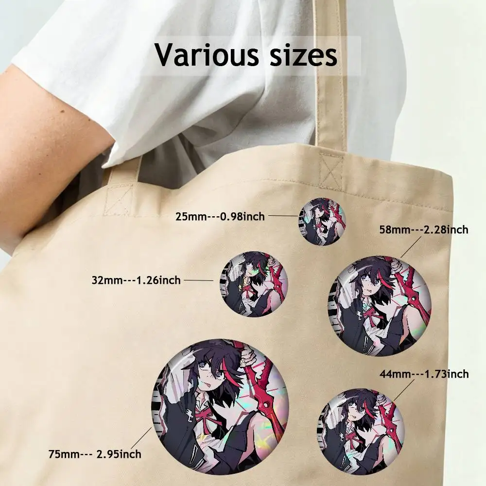 Anime KILL Button Pin Minimalist Y2K Psychedelic Retro La KILL Brooch Bag Lapel Badge Jewelry Gifts