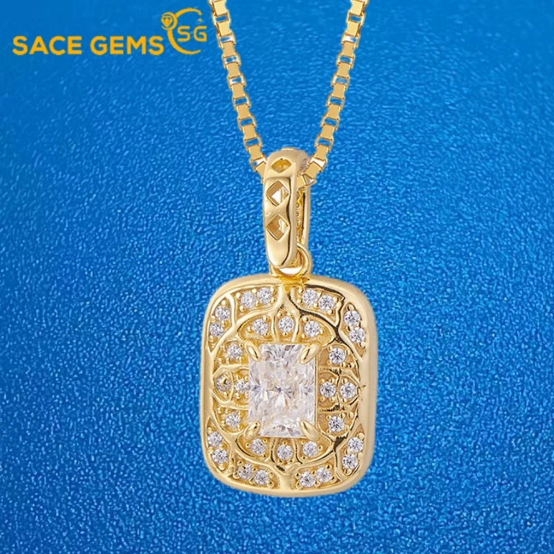 

SACE GEMS Fashion Jewelry Necklace for Women 100% 925 Sterling Silver Shining Zircon Wedding Party Fine Jewelry Holiday Gift