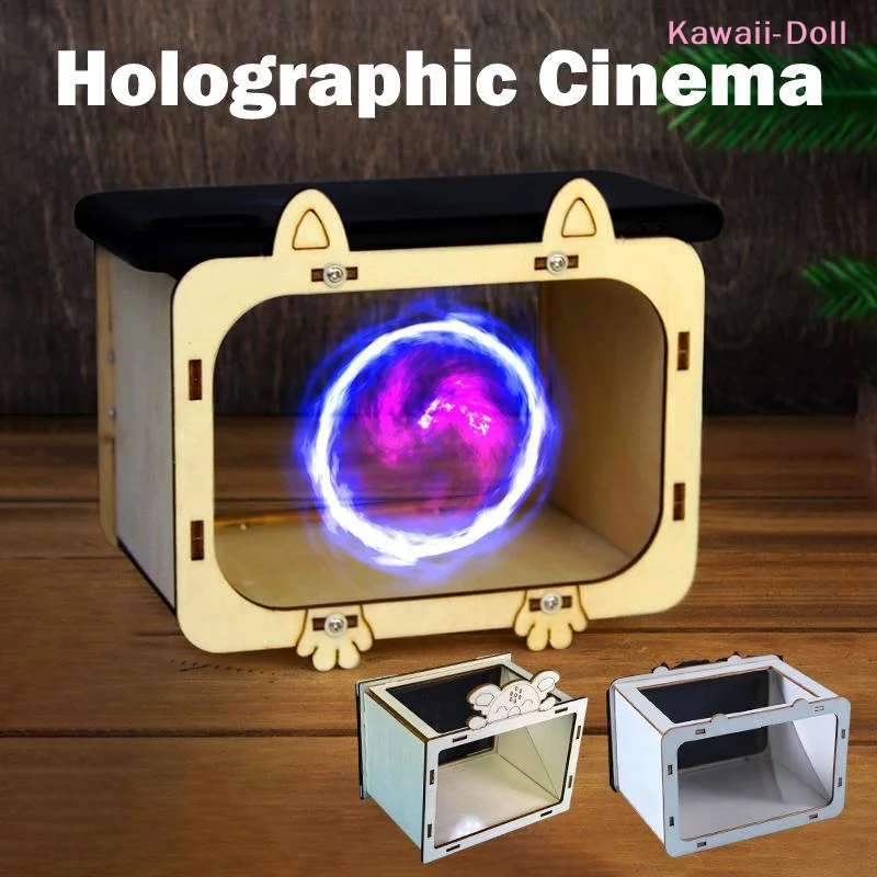 [DO]DIY Wooden Holographic Cinema 3D Video Projector Phone Hologram Bracket Science Educational Building Toy[DO]