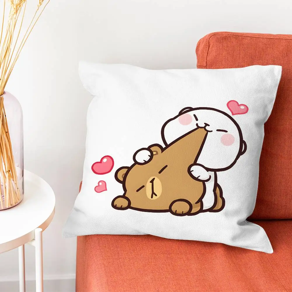 M-Milk And Mocha Pillow Case Plush Fabric Soft Pillowcase Double Sided Print Cushion Cover Household Gifts