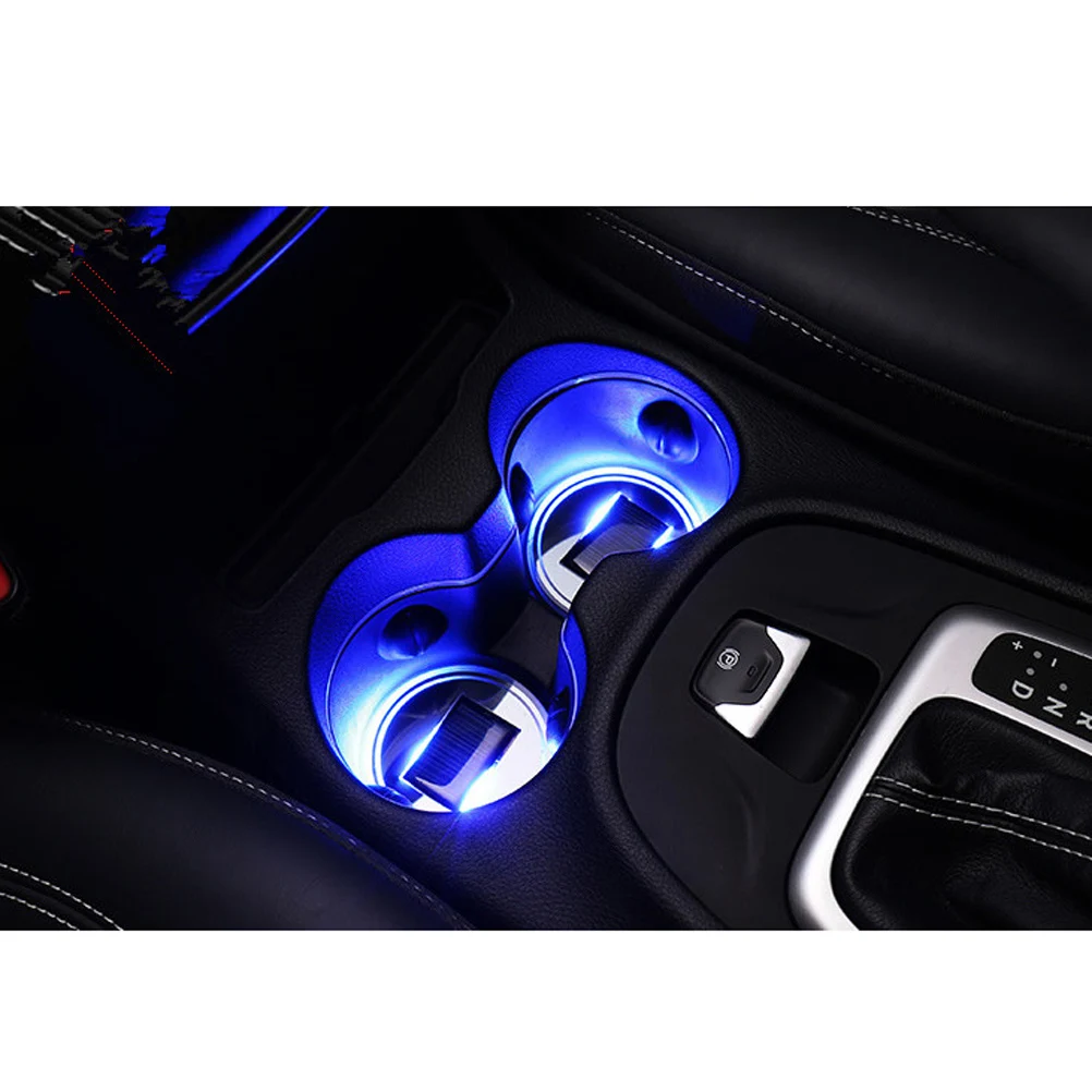 

Solar Led Cup Mat Waterproof Heat Resistant Anti Scratch Blue Light Auto On Vibration Car Cup Holder Decoration Mug Pad For Home