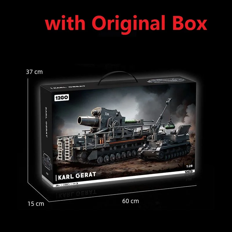 

Original Box 97026 4706pcs Ww2 Military Karl Mortar Building Blocks Model Tank Vehicle kit Bricks Assembling Toys birthday Gift