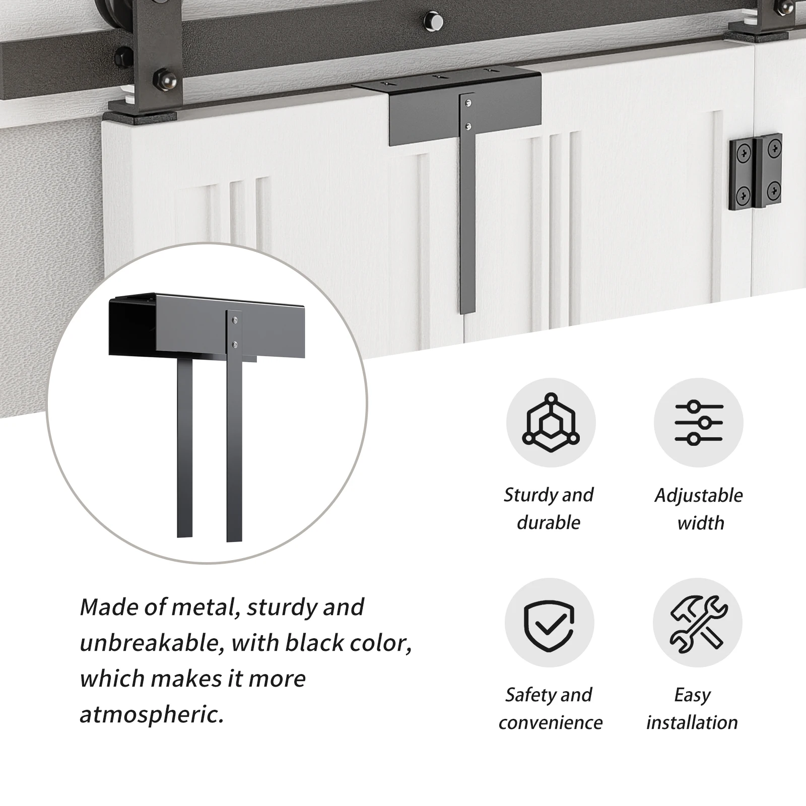 2PCS Metal Bifold Door Lock Adjustable Bi-fold Closet Door Lock Double Door Lock Keep Away from Danger Fits 0.39