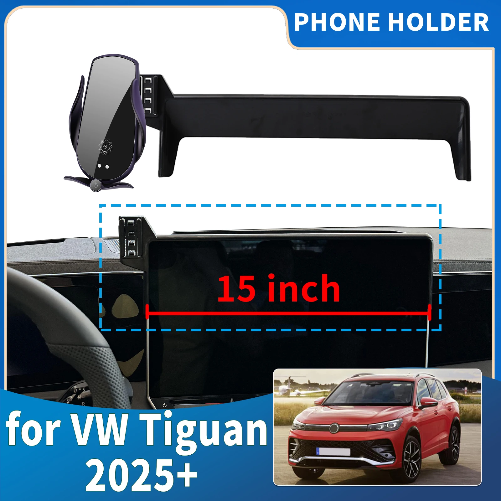 

fit for VW Tiguan 2025 2026 Integrated Screen Mount Phone Holder Mount Car accessoires