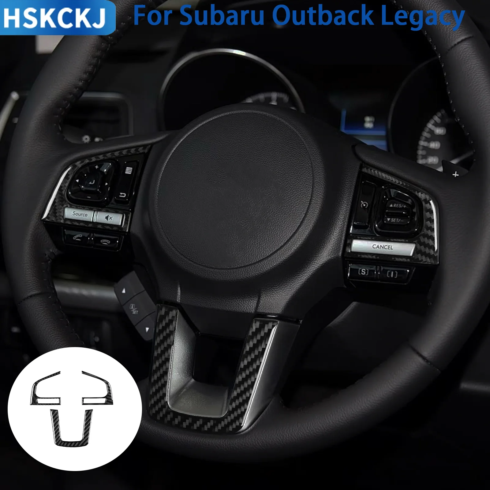 

For Subaru Outback Legacy 2015-2017 Carbon Fiber Steering Wheel Button Lower Trim Sticker Car Interior Modification Accessories