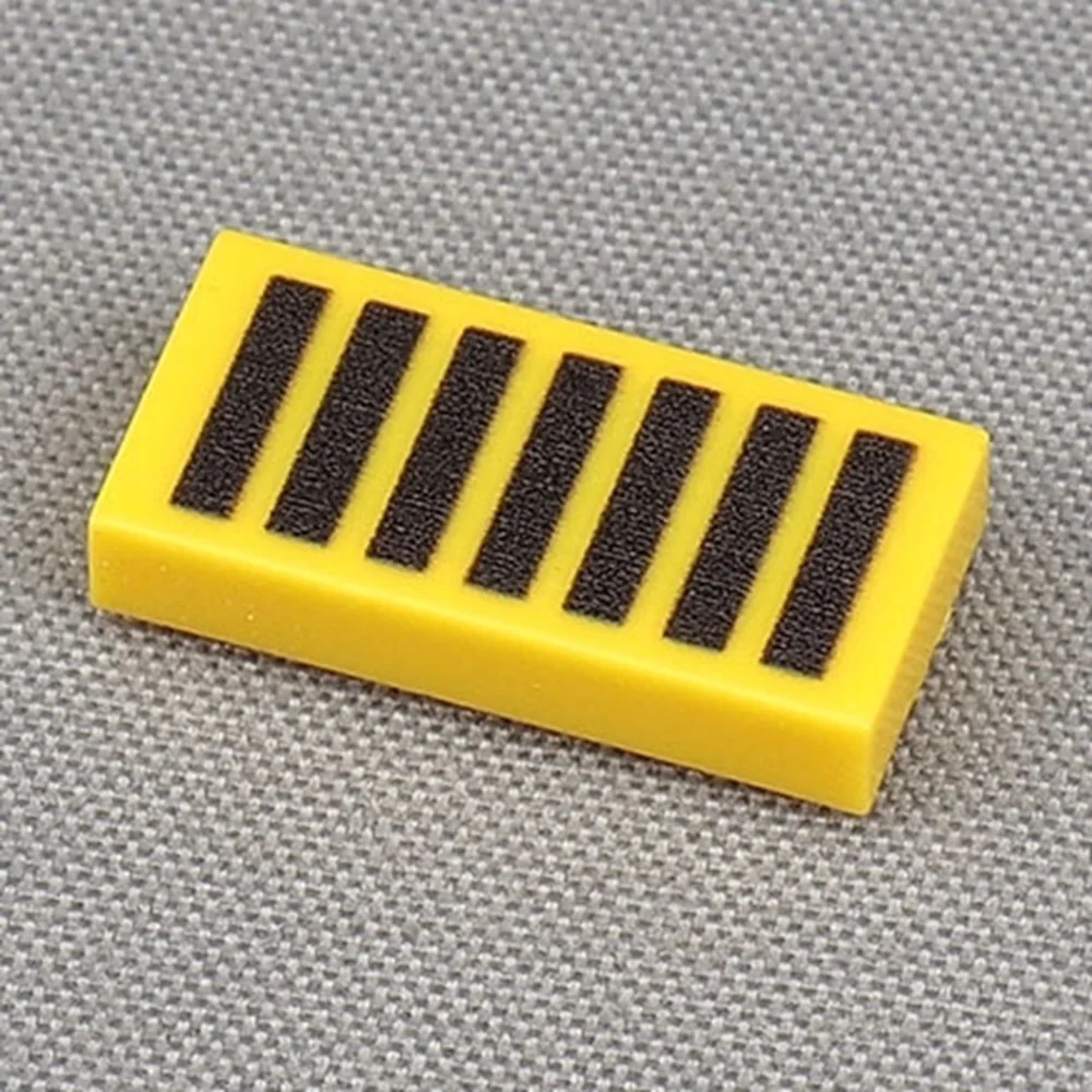 MOC 10PCS Part Bricks Printed 3069 Black Grille Long Pattern Building Blocks Floor Board Particle DIY Toy Children Birthday Gift
