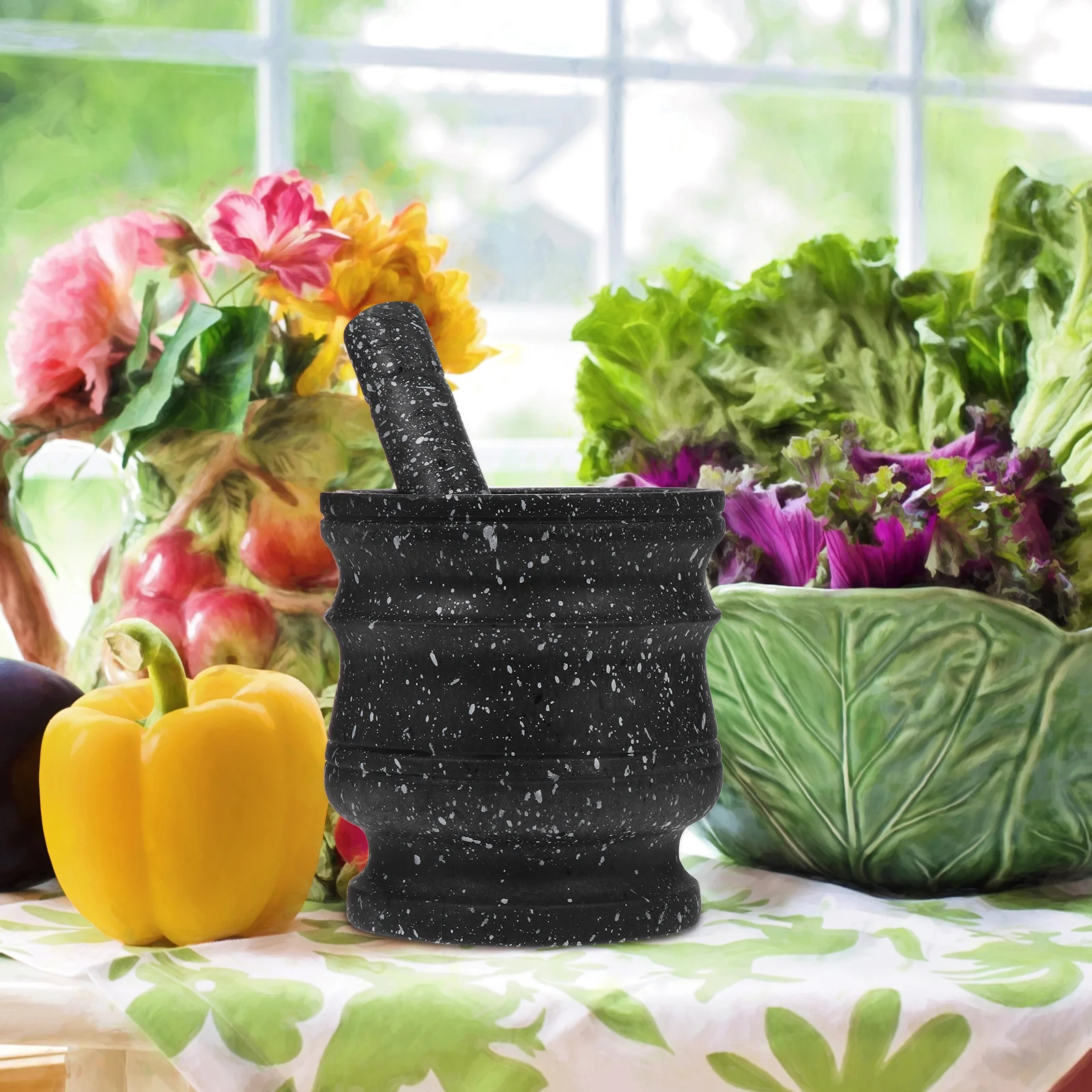 مجموعة واحدة من أداة هراسة الثوم البولي بروبيلين المزخرفة وعملية للمطبخ والهدايا لتهدية هراسة الثوم للطب