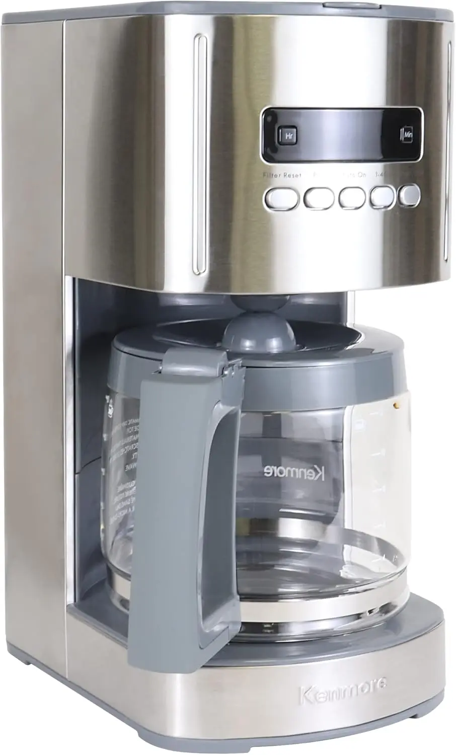 

Kenmore Coffee Maker 12 cup Drip Coffee Machine Reusable Filter Programmable Timer Digital Display Aroma Control Glass Carafe Ch
