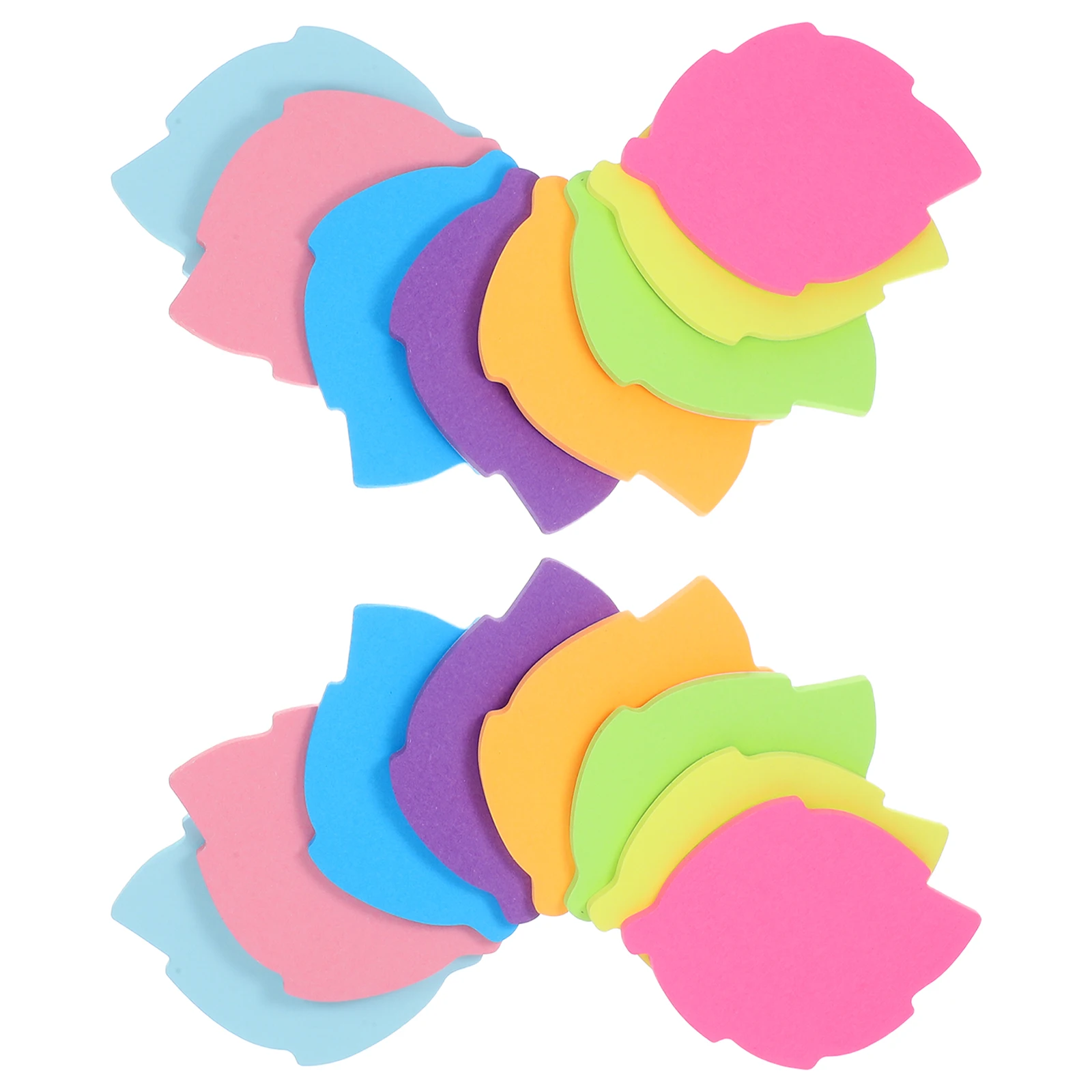 

16pcs Leaf-Shaped Colorful Self-Adhesive Memo Strong Adhesion Portable Smooth Writing Surface For School Office