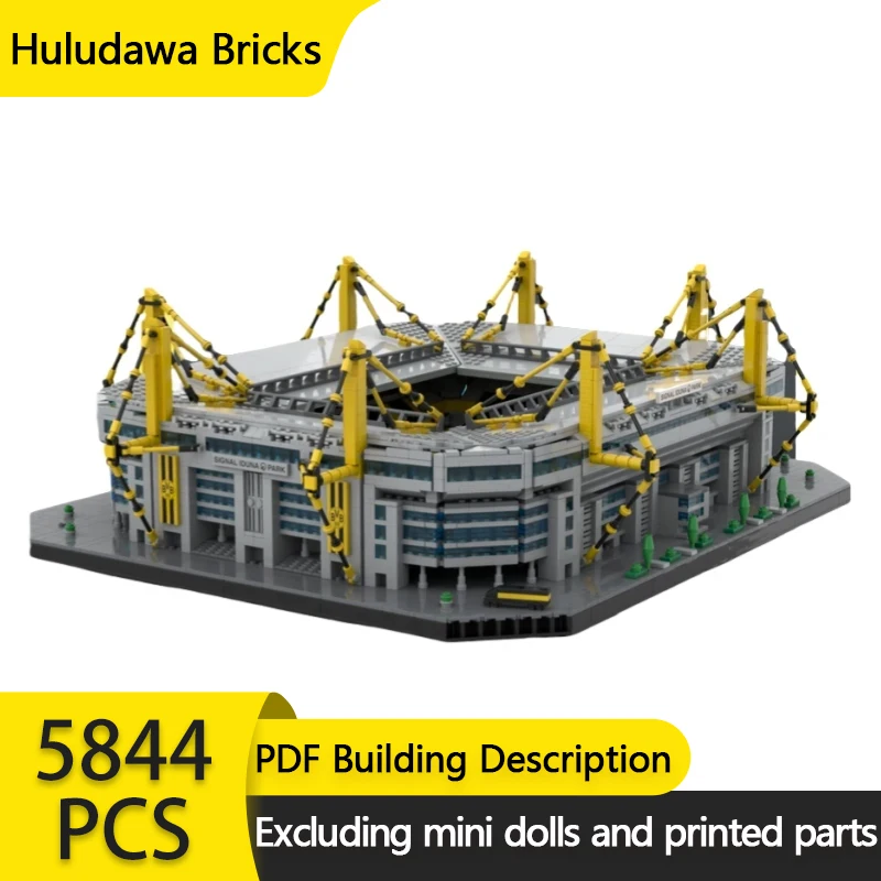 Street View Model MOC Building Bricks 1：500 Football Stadium Modular Technology Gifts Holiday Assemble Children Toys Suit